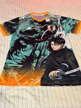 adidas Men’s Anime Graphic Soccer Jersey - Teal, Orange & Black